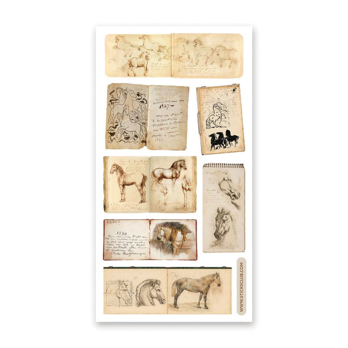 Equine Sketchbooks Sticker Sheet