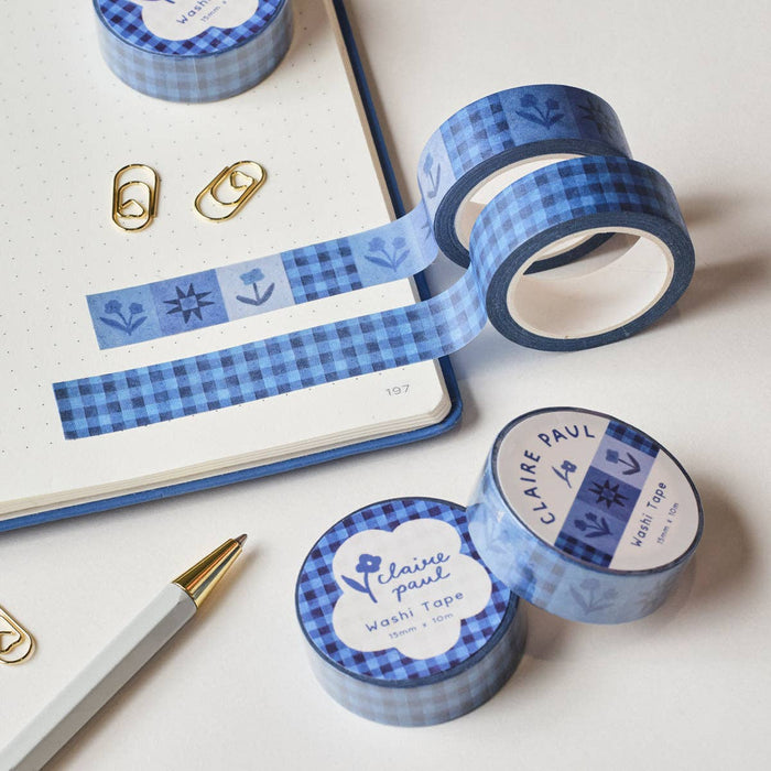 Dark Blue Check Washi Tape