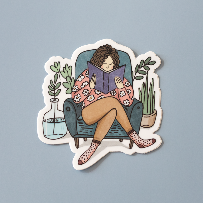 Cozy Reader Vinyl Sticker