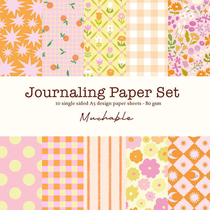 Journaling Paper Set - Pink & Orange