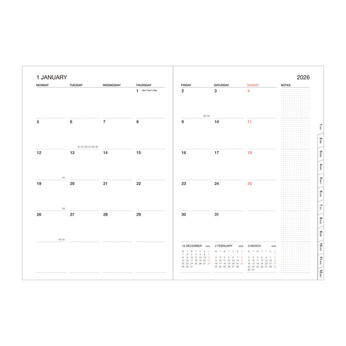 Weekly Vertical Planner 2026-16 months A5 Birds - Green