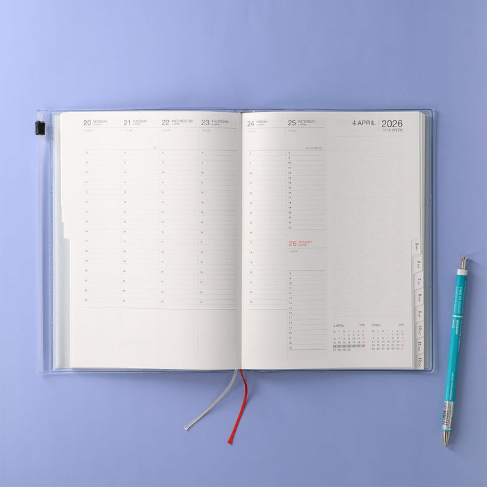 Weekly Vertical Planner 2026-16 months A5 Birds - Green