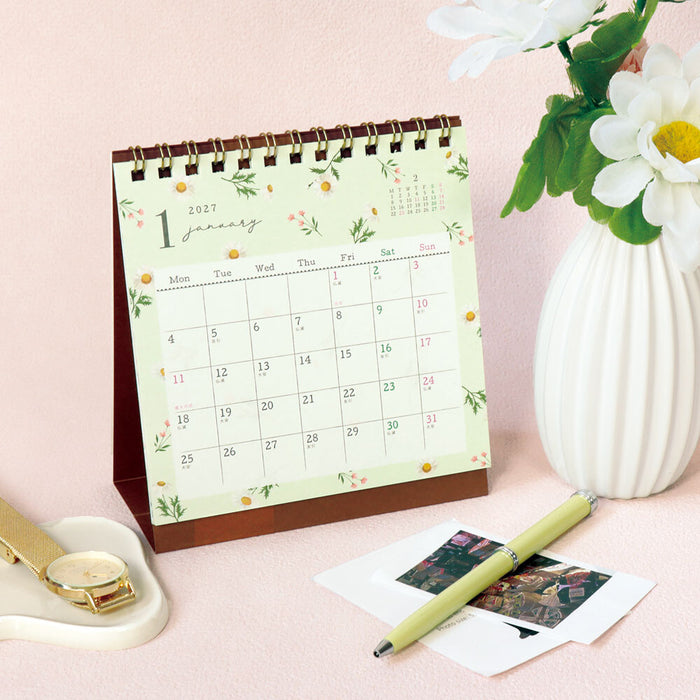 2027 Desktop Calendar - Flower