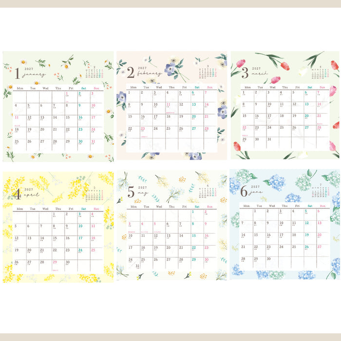 2027 Desktop Calendar - Flower