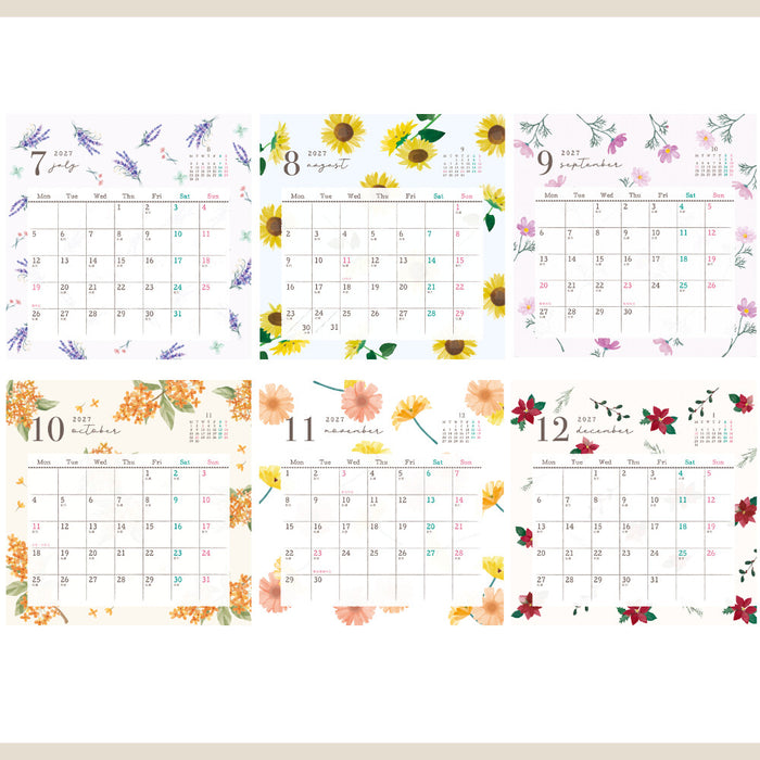 2027 Desktop Calendar - Flower