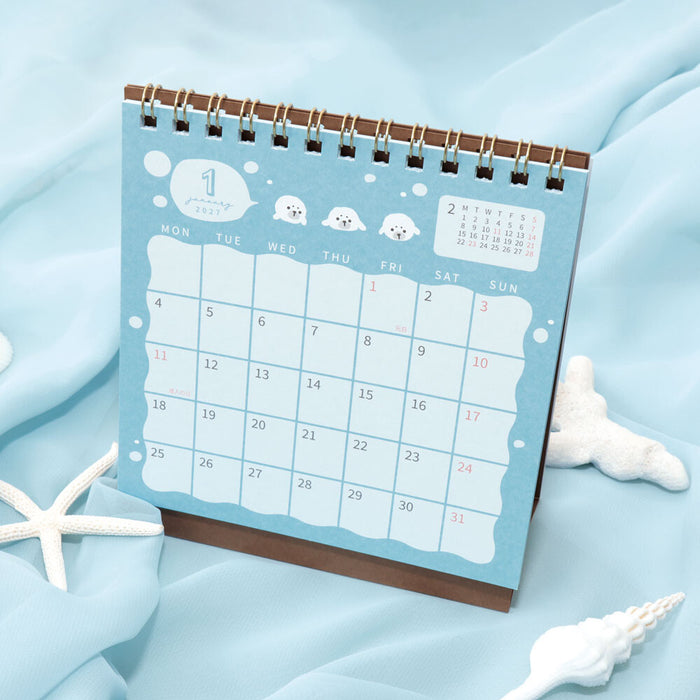 2027 Desktop Calendar - Aquarium Trio