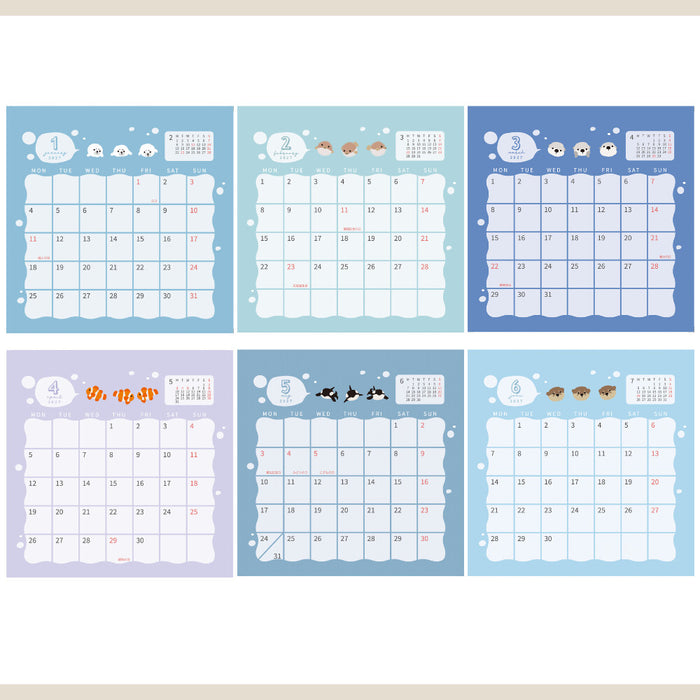 2027 Desktop Calendar - Aquarium Trio