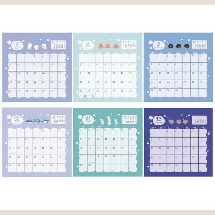 2027 Desktop Calendar - Aquarium Trio