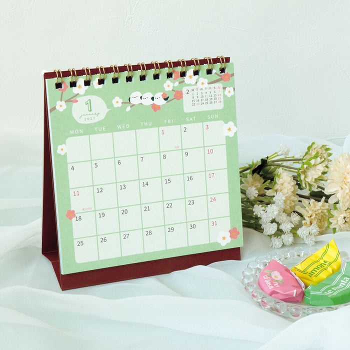 2027 Desktop Calendar - Shimaenaga Trio