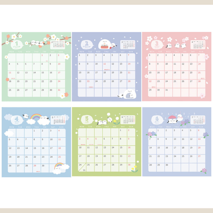 2027 Desktop Calendar - Shimaenaga Trio