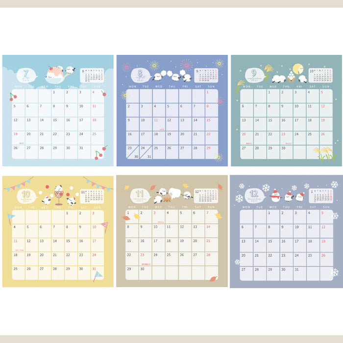 2027 Desktop Calendar - Shimaenaga Trio