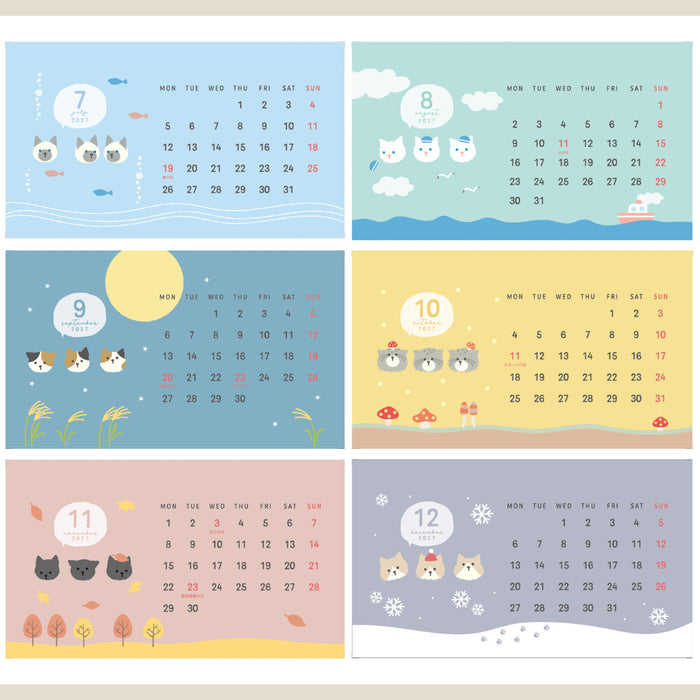 2027 Desktop Calendar - Trio of Cats