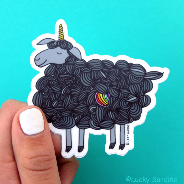 Black Sheep Unicorn Vinyl Sticker