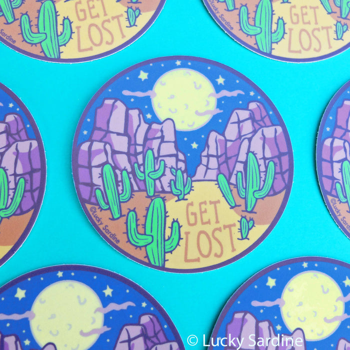 Desert Night Get Lost Vinyl Sticker