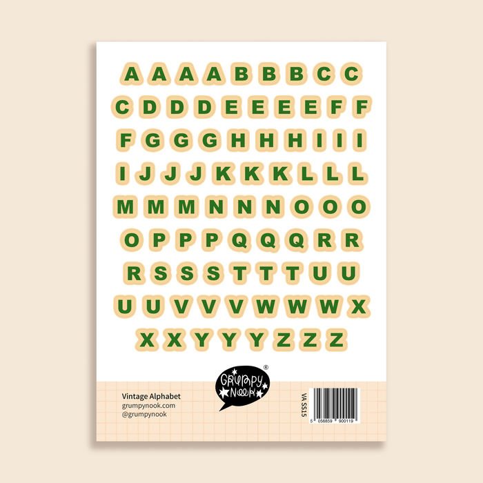 Vintage Alphabet Sticker Sheet