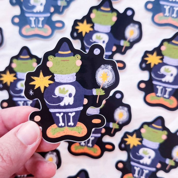 Magician Frog Vinyl Sticker