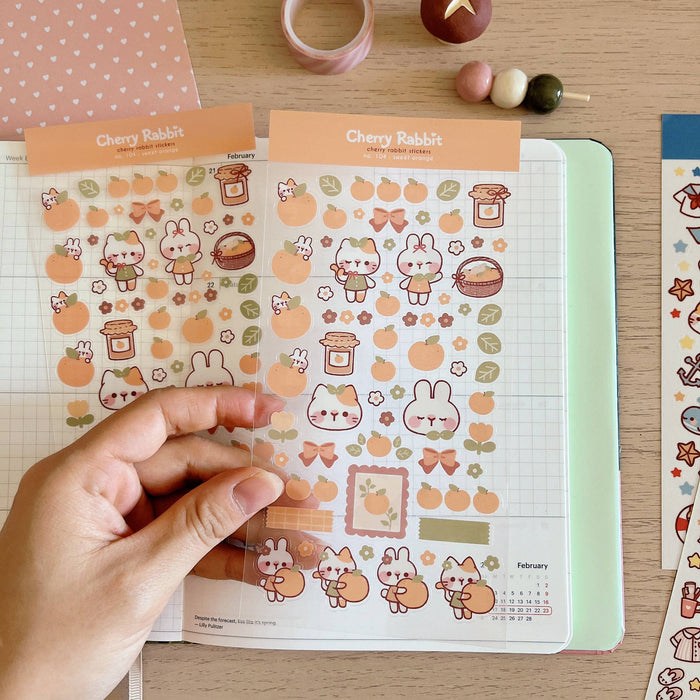 Sweet Orange Clear Sticker Sheet