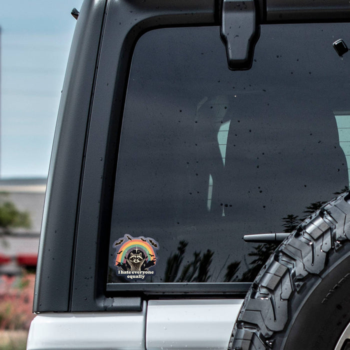 Rainbow Raccoon Vinyl Sticker