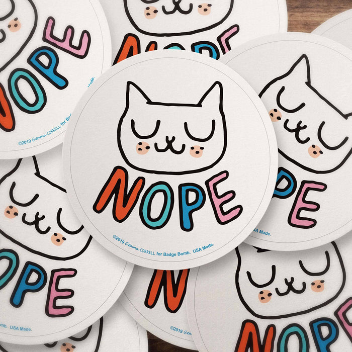 Gemma Correll - Nope Cat Vinyl Sticker