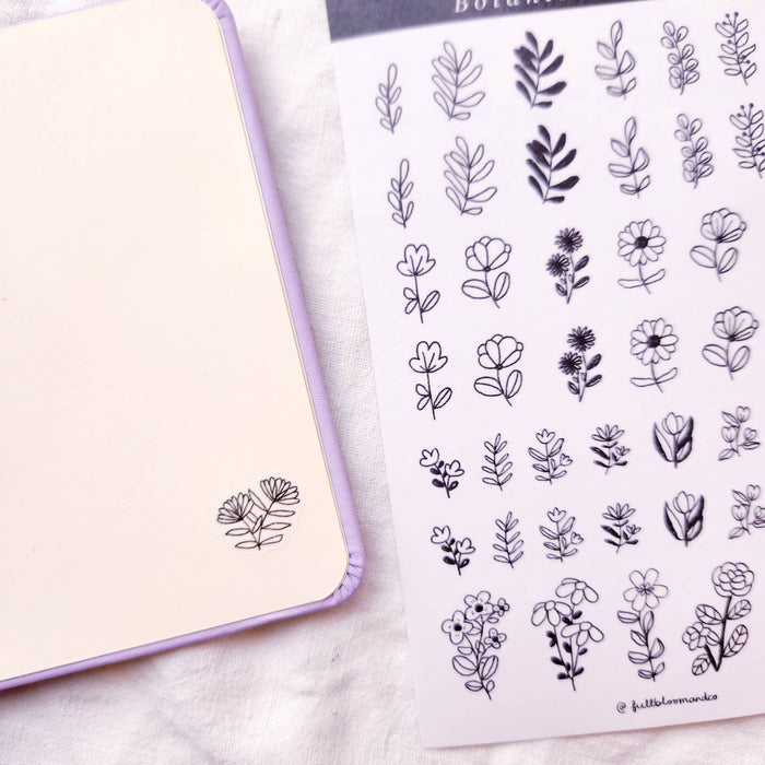 Botanical Doodles Washi Paper Sticker Sheet