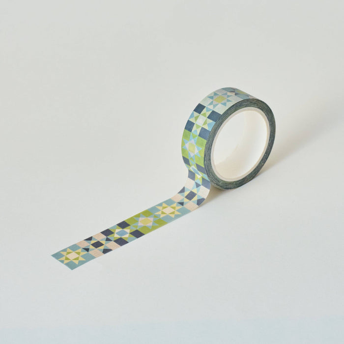 Patchwork Star Washi Tape - Blue