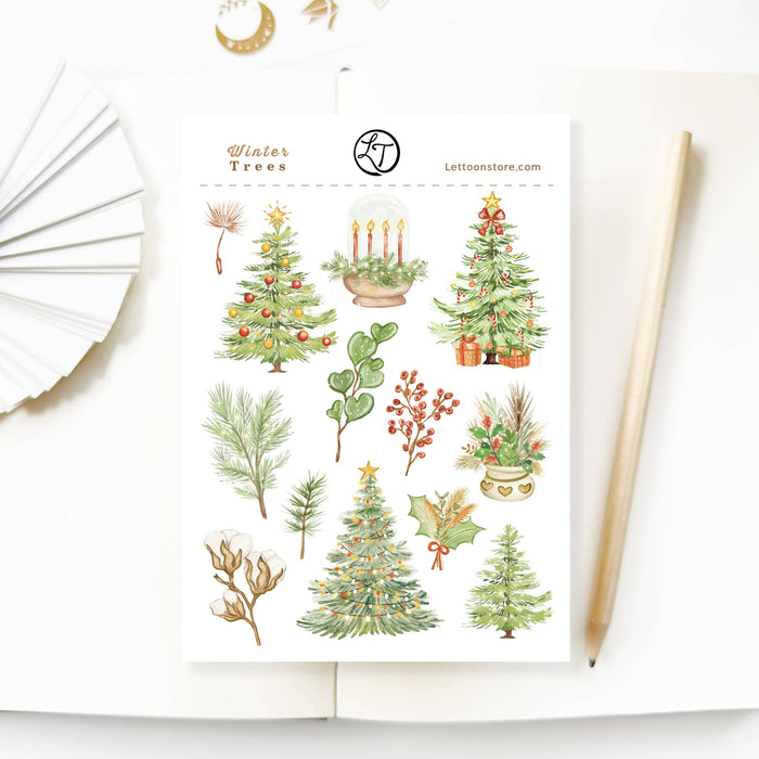Sticker Sheet - Winter Trees