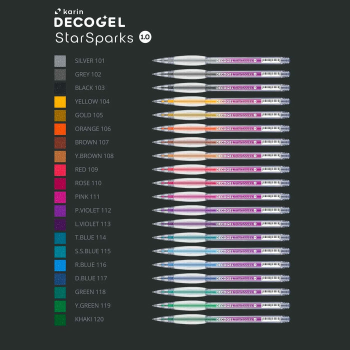 DECOGEL 1.0 Gel Pens - Star Sparks 20 Colour Set
