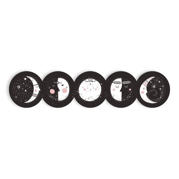 Folk Lunar Phases Vinyl Sticker