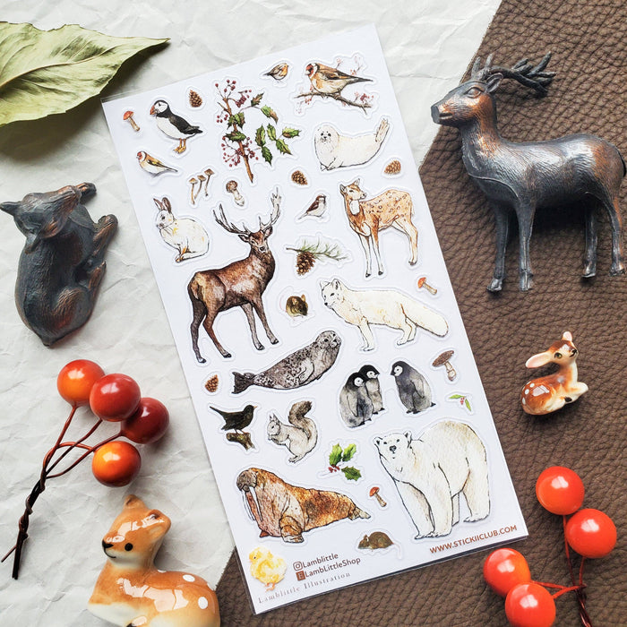 Winter Wildlife Wonders Sticker Sheet