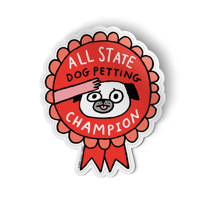 All State Dog Petting Champion Vinyl Sticker