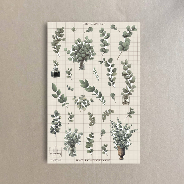 Dark Academia 7 Sticker Sheet
