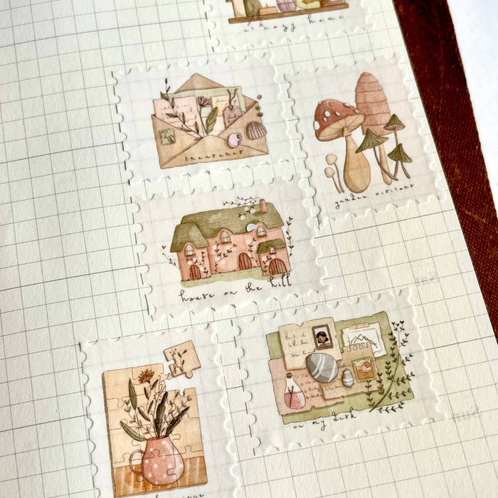 Postage Stamp Wide Washi Tape - At Home