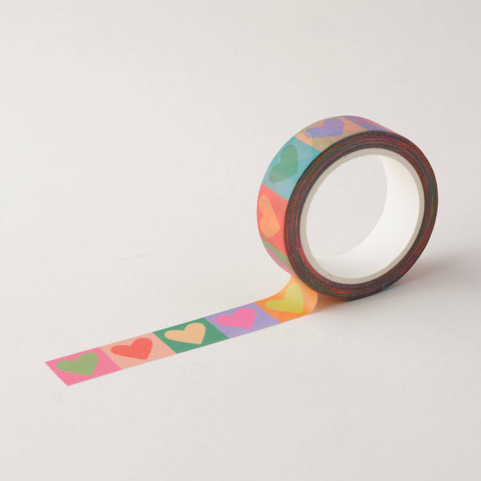 Rainbow Love Hearts Washi Tape