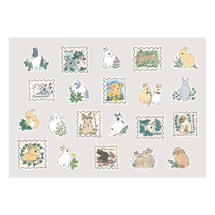 Schinako Moriyama Transfer Stickers for Fabric - Rabbit & Flowers