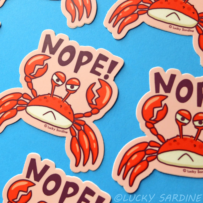 Crab Nope, Not Today Vinyl Sticker