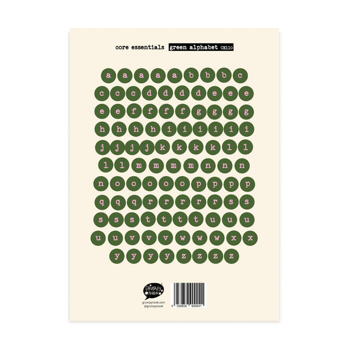 Core Essentials Sticker Sheet - Green Alphabet