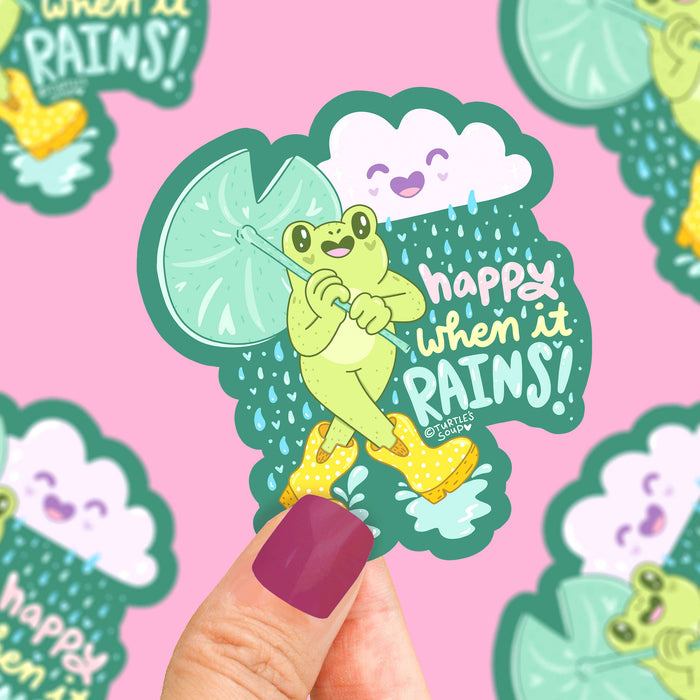 Happy When It Rains Vinyl Sticker