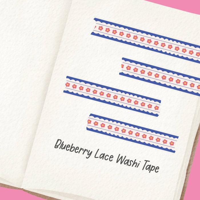 Blueberry Lace Floral Washi Tape