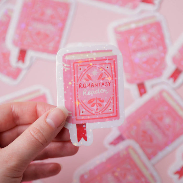 Romantasy Reader Holographic Vinyl Sticker