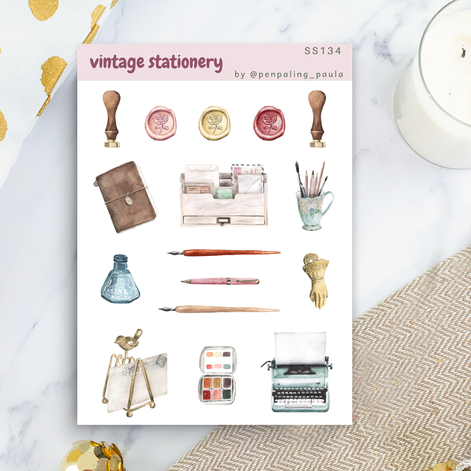 Vintage Stationery - Sticker Sheet — WashiGang