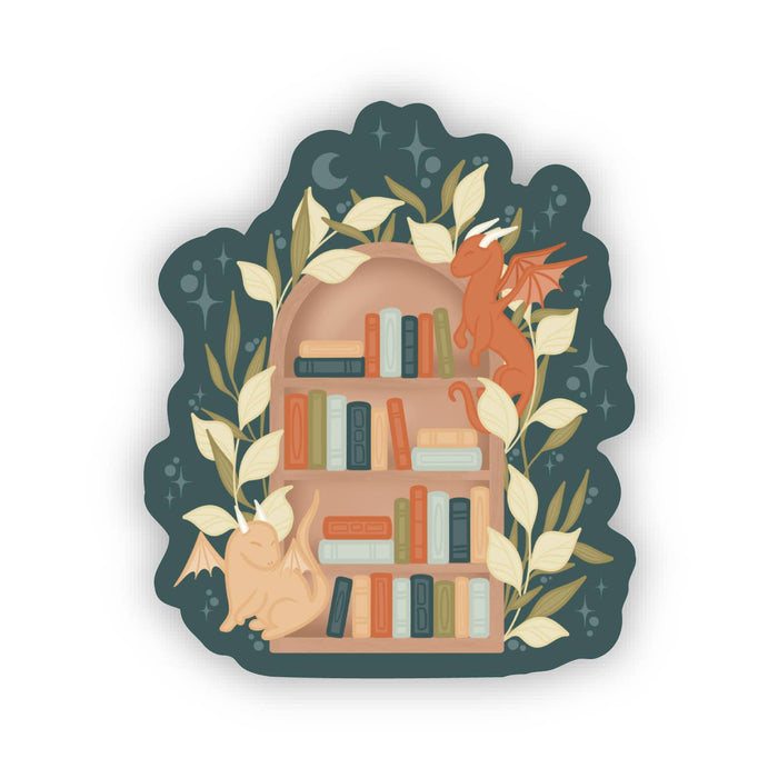 Dragon Bookshelf Vinyl Sticker