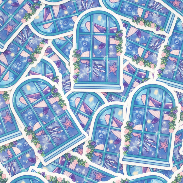 Ocean Window Clear Vinyl Sticker