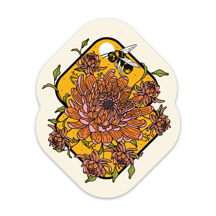 Beautiful Bee Bouquet Vinyl Sticker