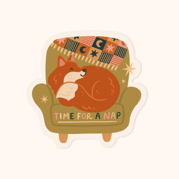 Fox Nap Time Vinyl Sticker