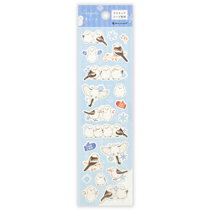 Japanese Washi Paper Stickers - Winter Shimaenaga