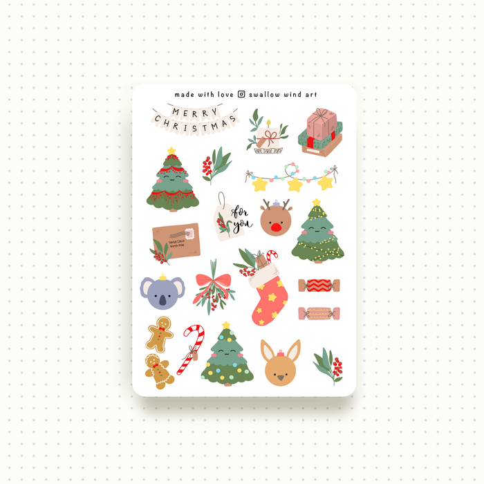 Sticker Sheet - Cute Australian Christmas