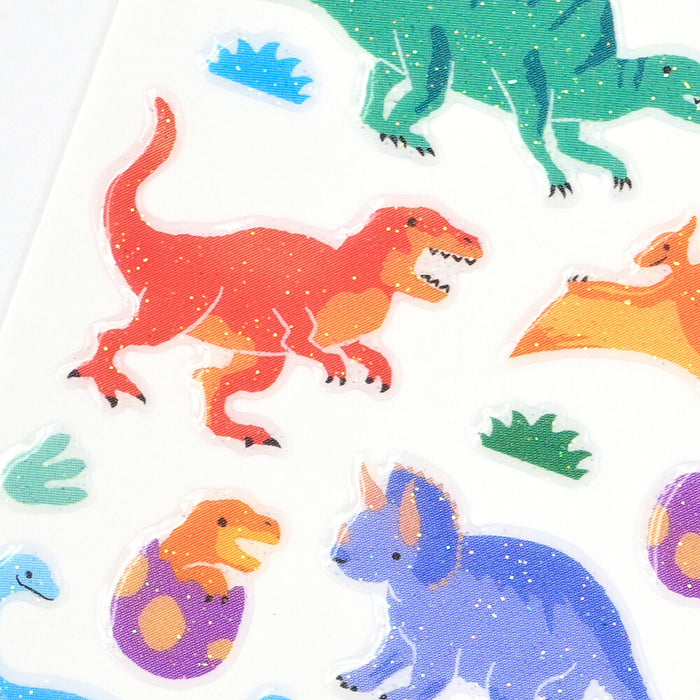 Resin Glitter Stickers - Colourful Dinosaurs