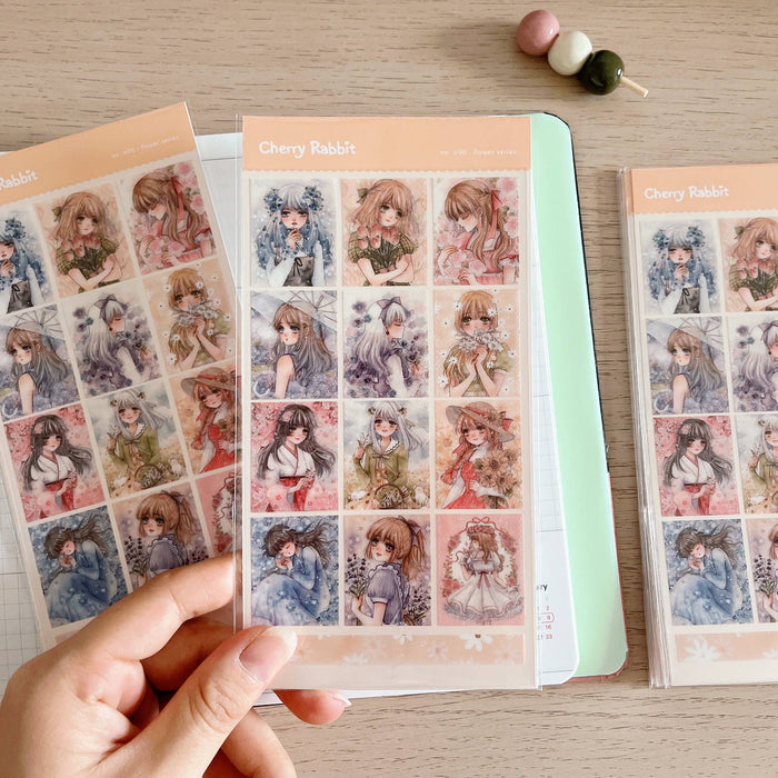 Flower Series Clear Sticker Sheet