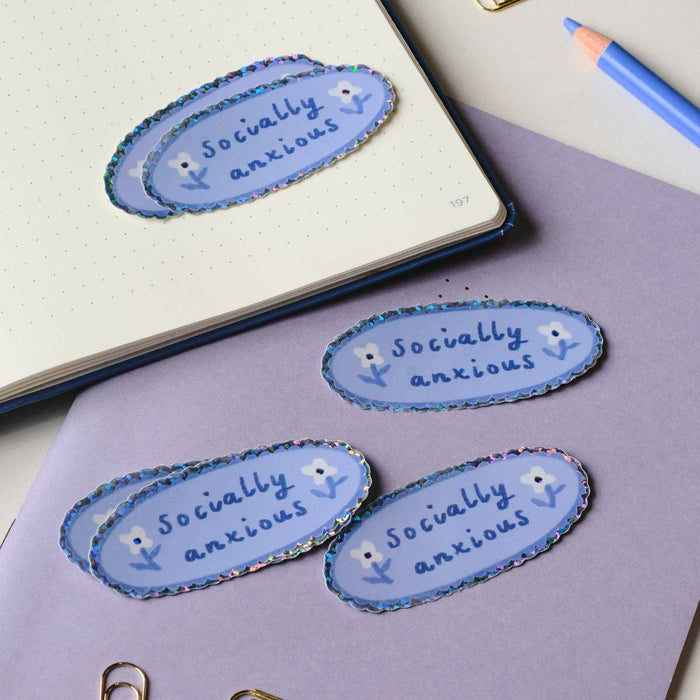 Socially Anxious Holographic Sticker