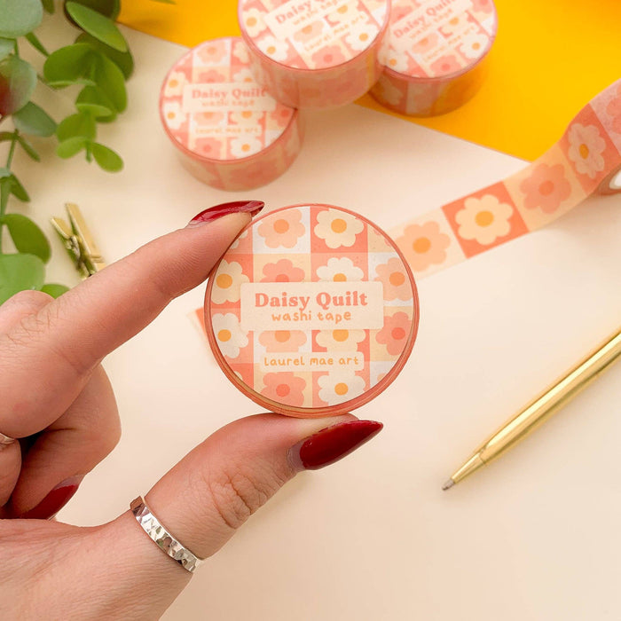 Pink Daisy - Chunky Washi Tape